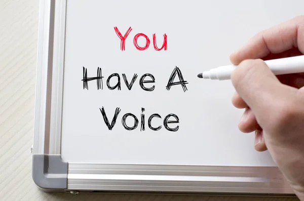 You have a voice written on whiteboard — Stock Photo, Image