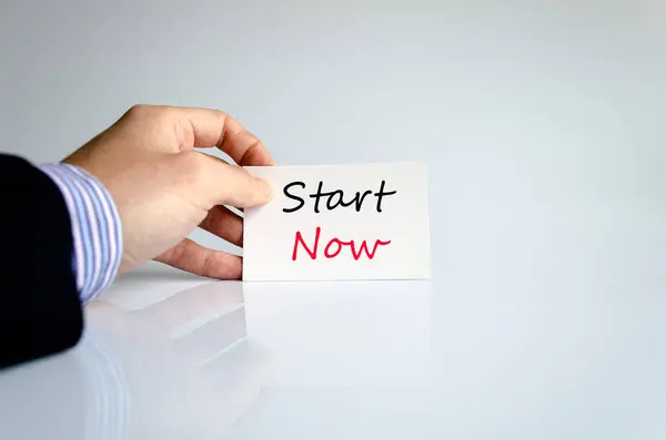 Start now text concept — Stock Photo, Image