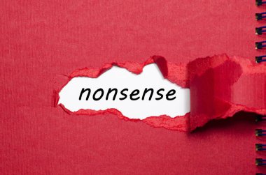 The word nonsense appearing behind torn paper clipart