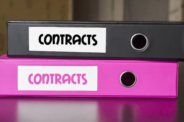 Bright office folders and contracts text concept — Stock Photo, Image