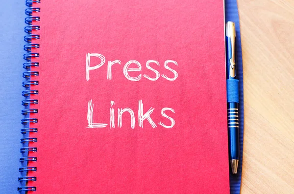 Press links concept on notebook — Stock Photo, Image