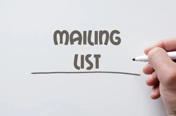 Mailing list scritta sulla lavagna — Foto Stock