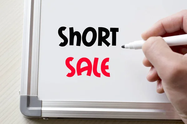 Short sale written on whiteboard