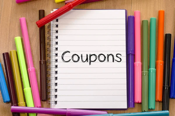 Coupons Textkonzept — Stockfoto