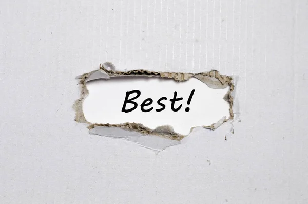 The word best appearing behind torn paper — Stock Photo, Image