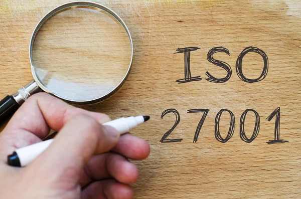 Iso 27001 conceito de texto — Fotografia de Stock