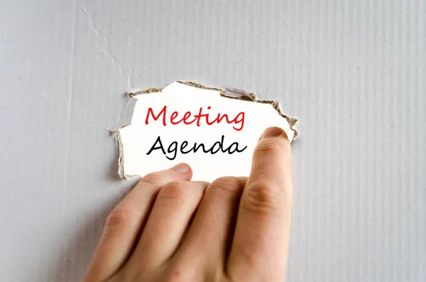 Meeting agenda text concept — Stock Photo, Image