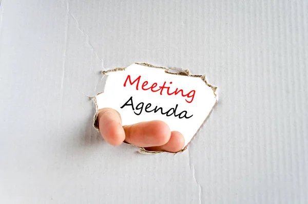 Meeting agenda text concept — Stock Photo, Image