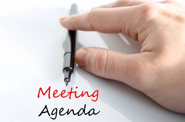 Koncepcja tekst agenda spotkania — Zdjęcie stockowe