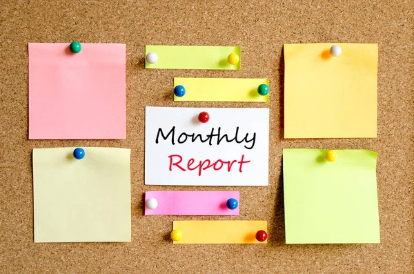 Monthly report text concept — Stock Photo, Image