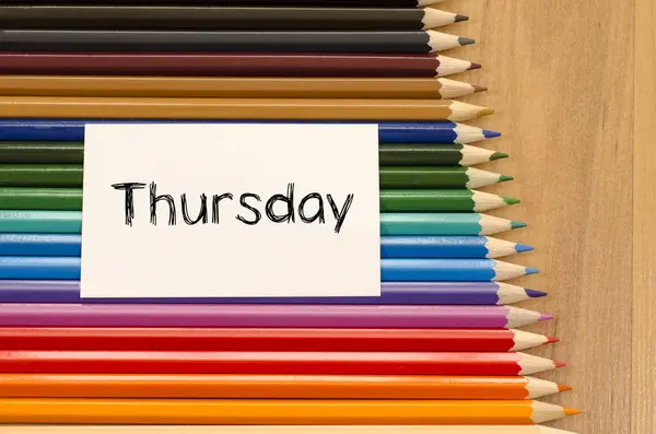 Thursday text concept over white note — Stock Photo, Image
