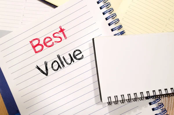 Melhor conceito de valor no notebook — Fotografia de Stock