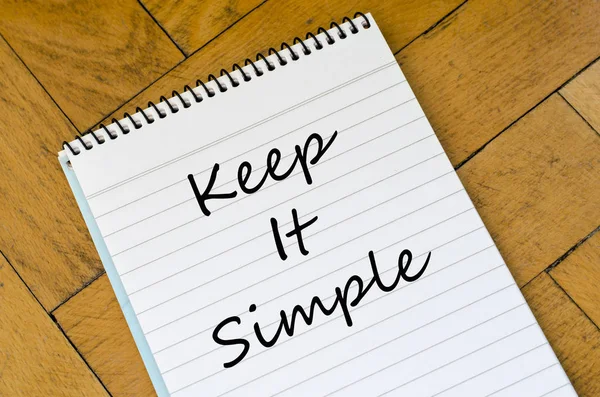 Keep it simple concept on notebook — Stock Photo, Image