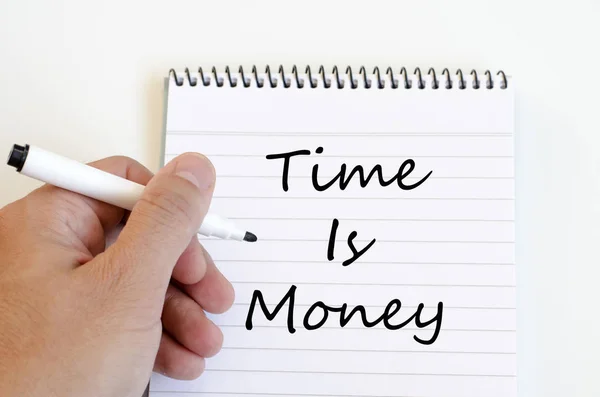 El tiempo es el concepto del dinero en el portátil — Foto de Stock