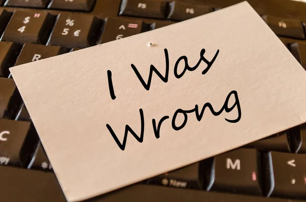 I was wrong text concept — Stock Photo, Image