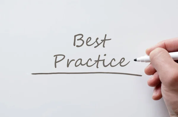 Melhores práticas escritas em quadro branco — Fotografia de Stock