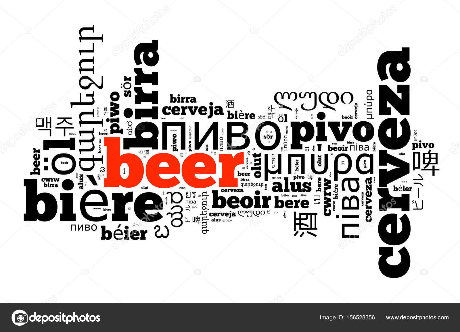 Word Beer in different languages — Stock Photo © Petenceto 156528356
