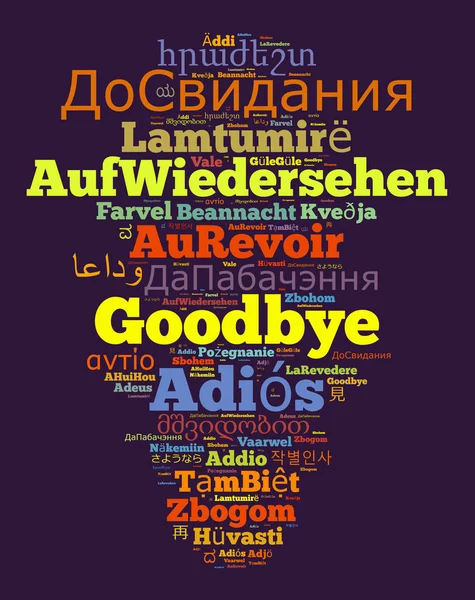 Word afscheid in verschillende talen — Stockfoto