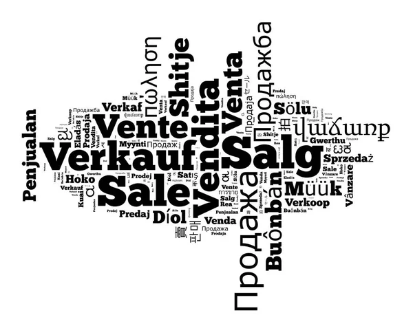 Venta de palabras en diferentes idiomas — Foto de Stock