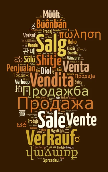 Sprzedaż słowa w różnych językach — Zdjęcie stockowe