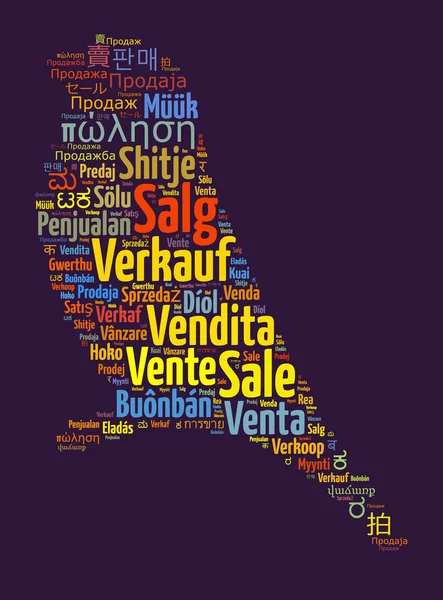 Ordet försäljning på olika språk — Stockfoto