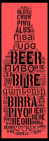 Word Beer in different languages — Stock Photo, Image