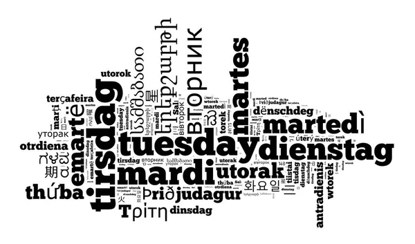 Word Tuesday in different languages — Stock Photo, Image