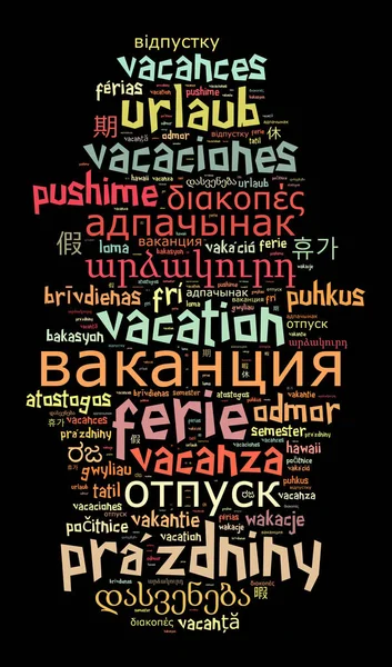 Słowa wakacje w różnych językach — Zdjęcie stockowe