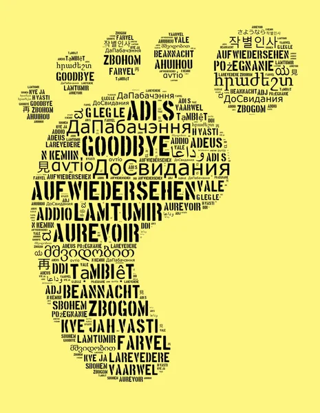 Ordet hejdå på olika språk — Stockfoto