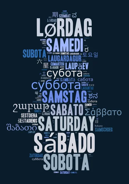 Word Saturday in different languages — Stock Photo, Image