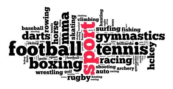 Sport word cloud konceptet — Stockfoto