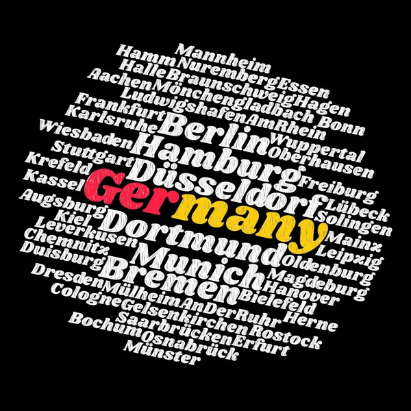 German cities word cloud — Stock Photo, Image