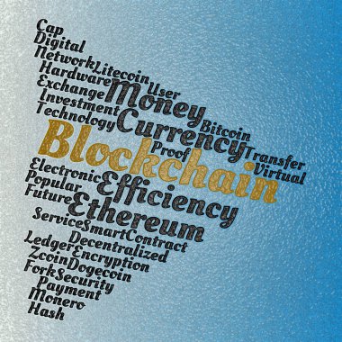 Blockchain wordcloud kavramı 