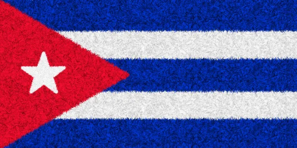 Republiek Cuba Vlag Tapijt Textuur Bont Veren Patroon Gebruik Als — Stockfoto
