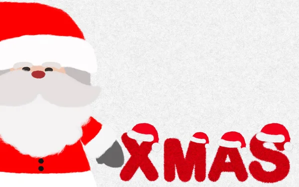 Babbo Natale Con Lettera Natale Animazione Personaggio Disegno Con Pelliccia — Foto Stock