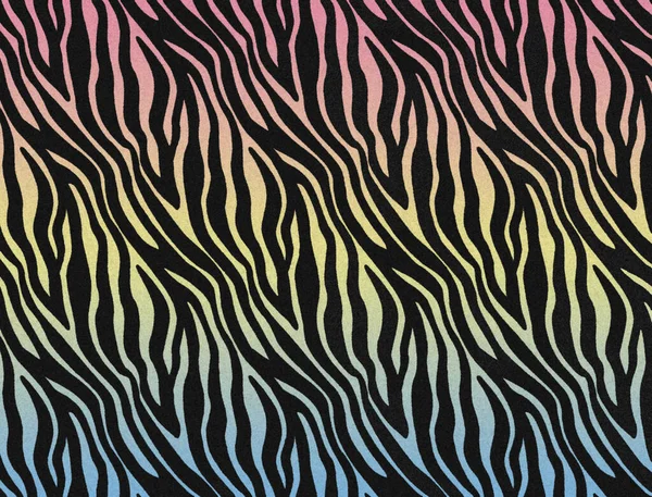 Multi Color Pastel Zebra Pele Padrão Fundo Peludo Zebra Preto — Fotografia de Stock