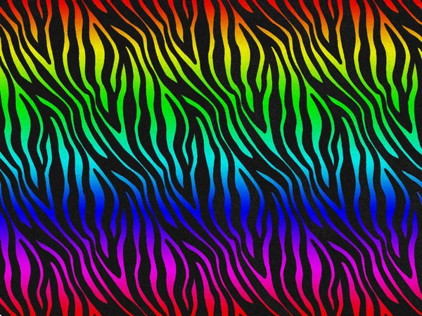 Multi-Color Zebra fur skin pattern, zebra hairy background, black and rainbow texture, smooth and soft, design the graphic. Animal print concept.