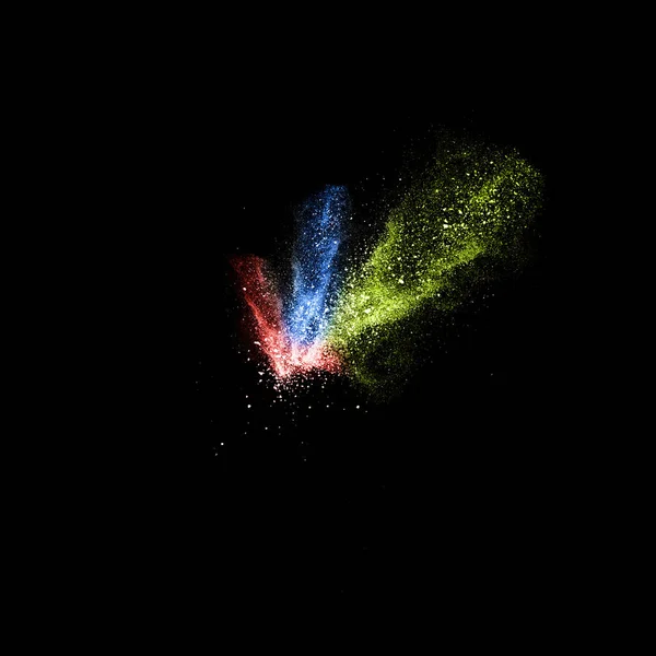 Siyah Arka Plan Üzerine Izole Renkli Patlama Telifsiz Stok Fotoğraflar