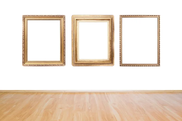 Galería Interior con marcos vacíos en la pared . —  Fotos de Stock