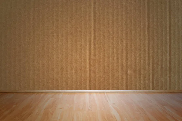 棕色纸板箱纹理墙和木地板 — 图库照片