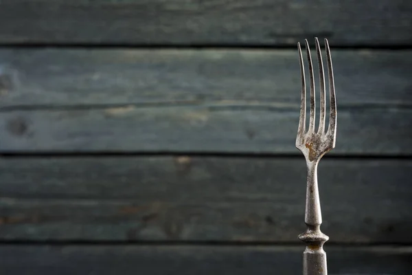 Retro Fork Wooden Background Copy Space — Stock Photo, Image