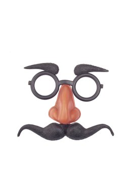 Kırmızı burun ve bıyık maskesi