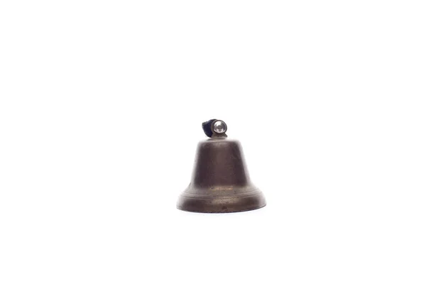 Small Metal Bell Isolated White — Stock Photo, Image