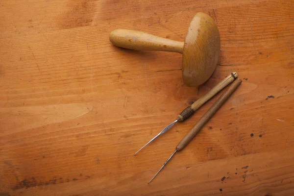 木制钩针工具 — 图库照片
