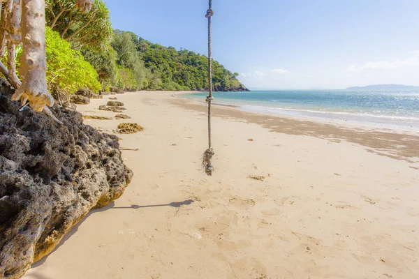Tropical paradise beach relax zone Thailand Krabi Lanta — Stock Photo, Image