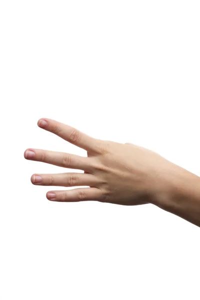 Hand showing four — Stock Photo, Image