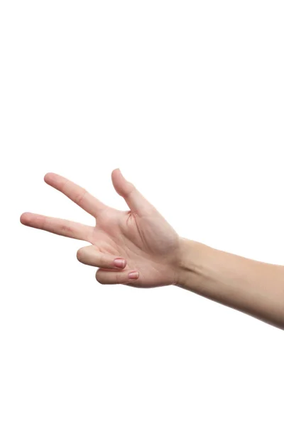 Hand showing three — Stock Photo, Image