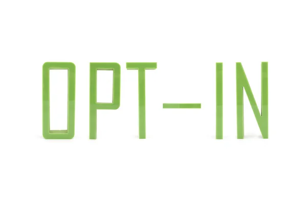 Inscription opt-in avec lettre 3D verte — Photo