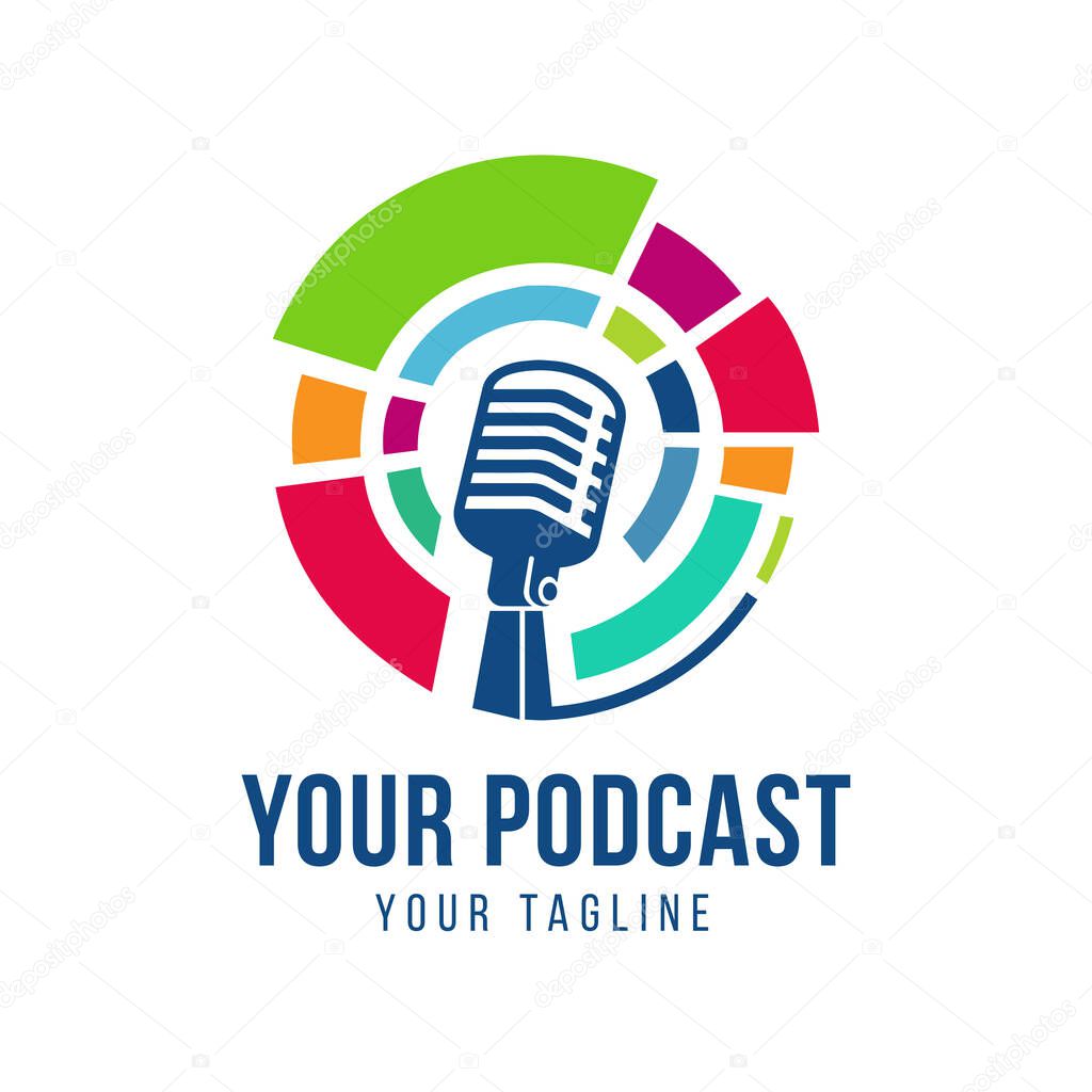 Colorful podcast logo design