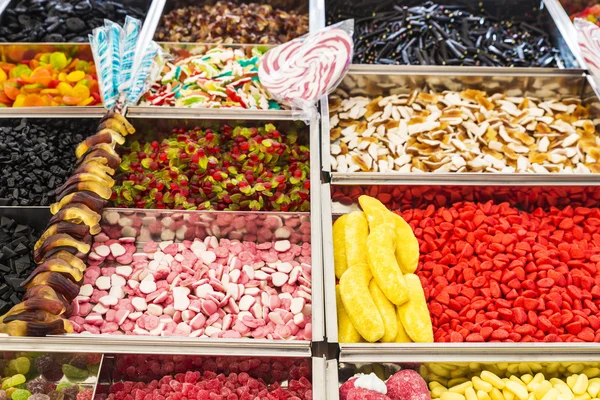 Sortiment sladkostí v candy shop — Stock fotografie